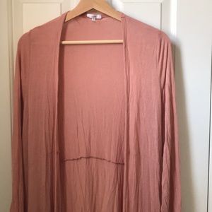 Ivoire Blush Pink Open Duster Cardigan